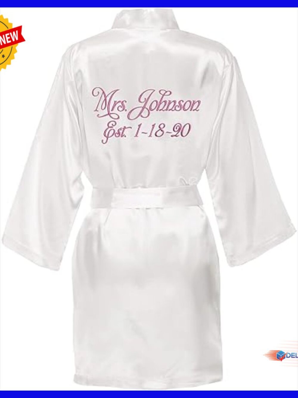 Personalized Satin Bridal Robe Kimono Style Wedding Party Gift
